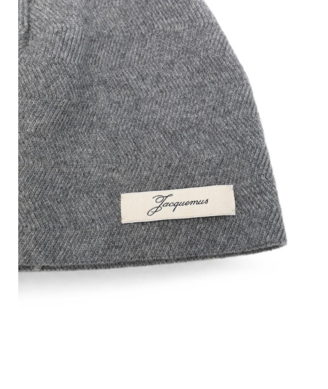 JACQUEMUS Серая шерстяная шапка, фото 2