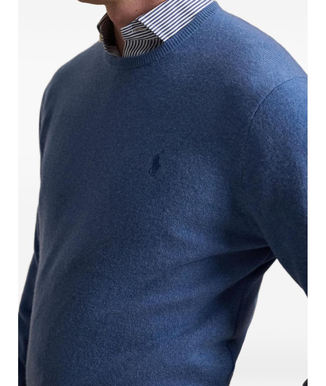 POLO RALPH LAUREN Голубой шерстяной джемпер / свитер, фото 3