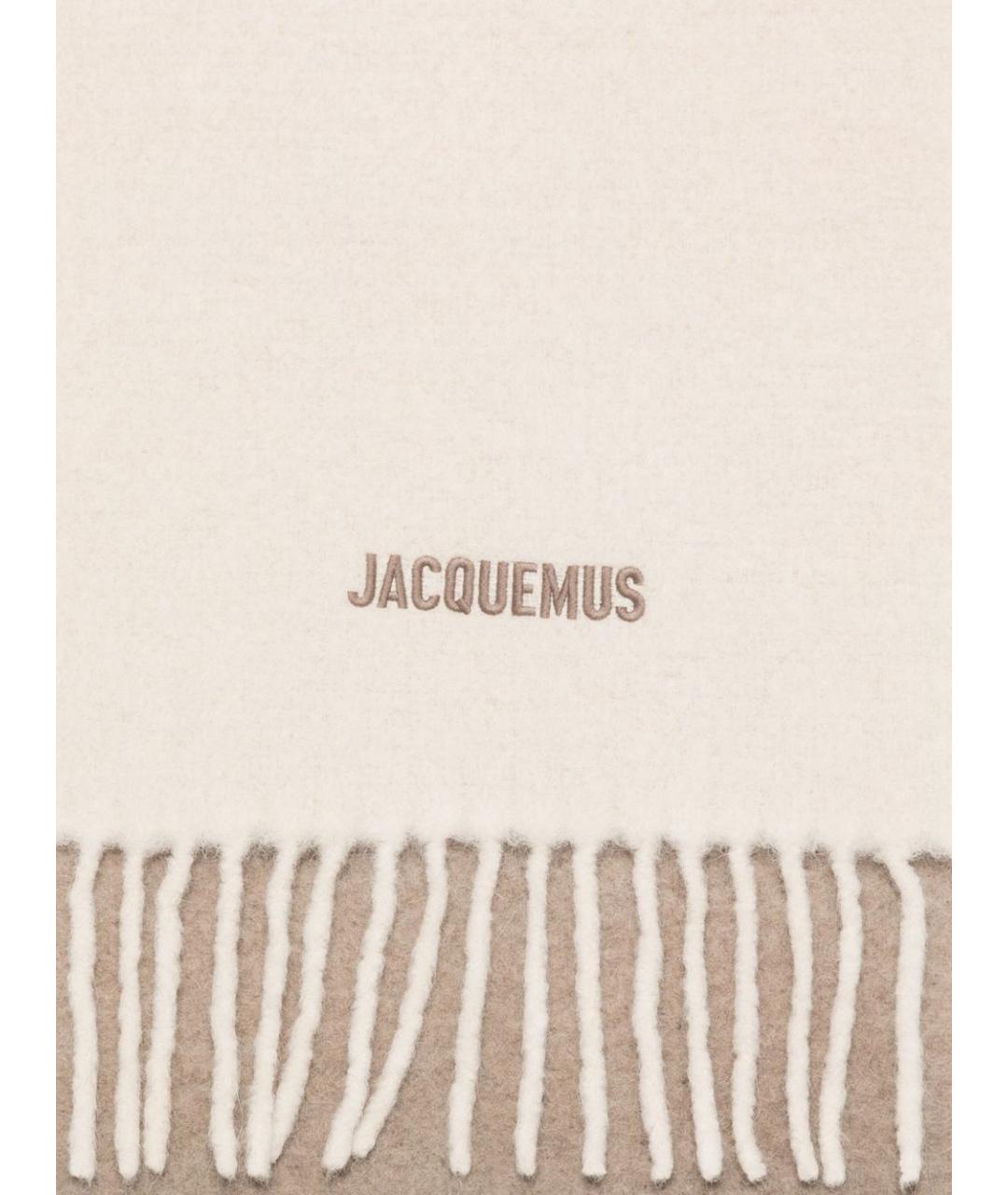JACQUEMUS Бежевый шерстяной шарф, фото 2