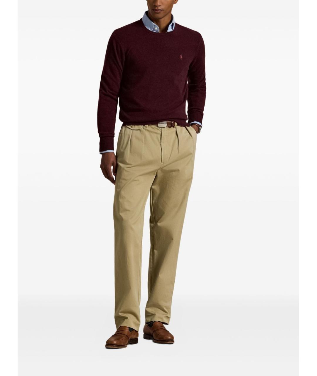 POLO RALPH LAUREN Бордовый шерстяной джемпер / свитер, фото 4