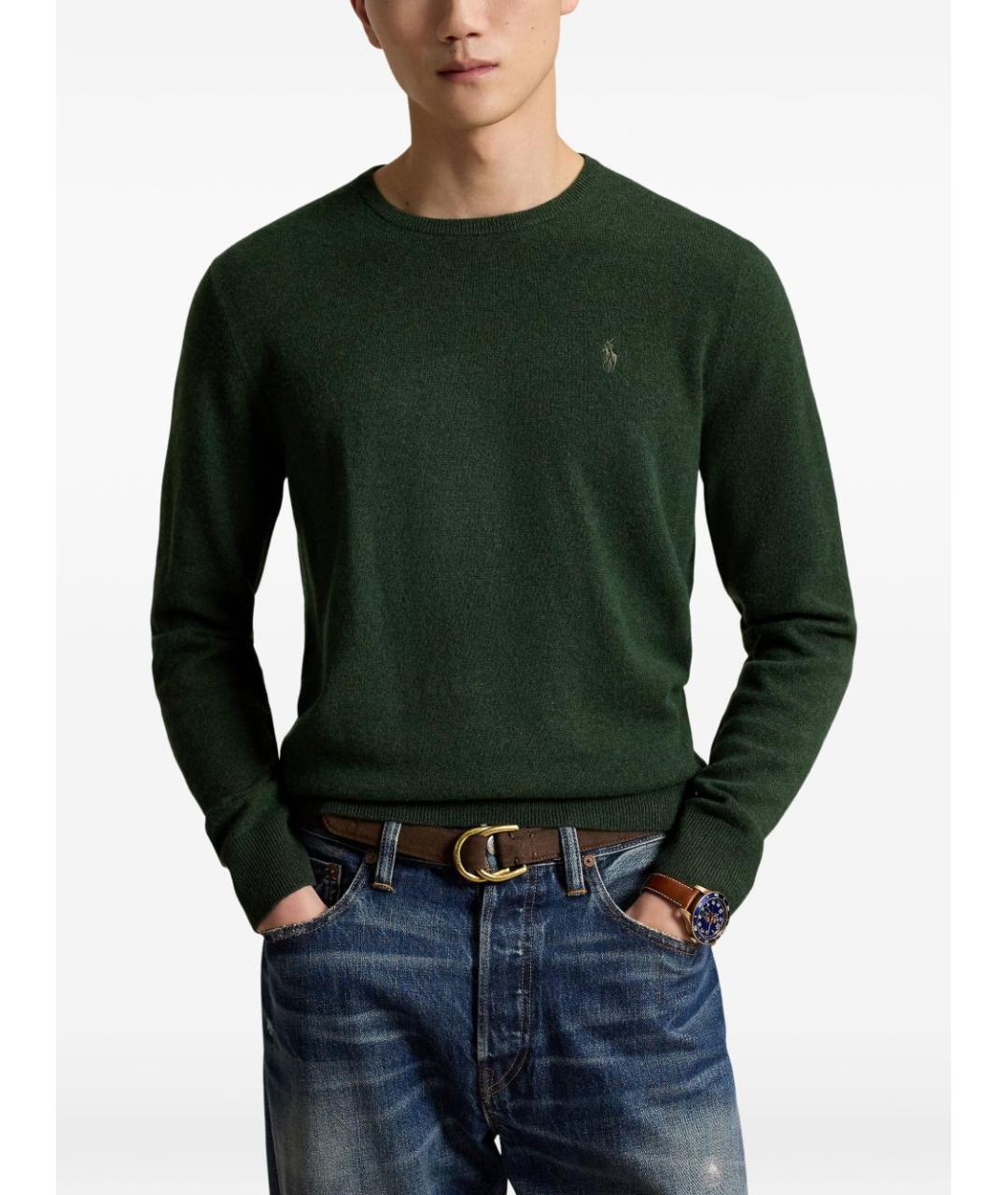 POLO RALPH LAUREN Зеленый шерстяной джемпер / свитер, фото 4