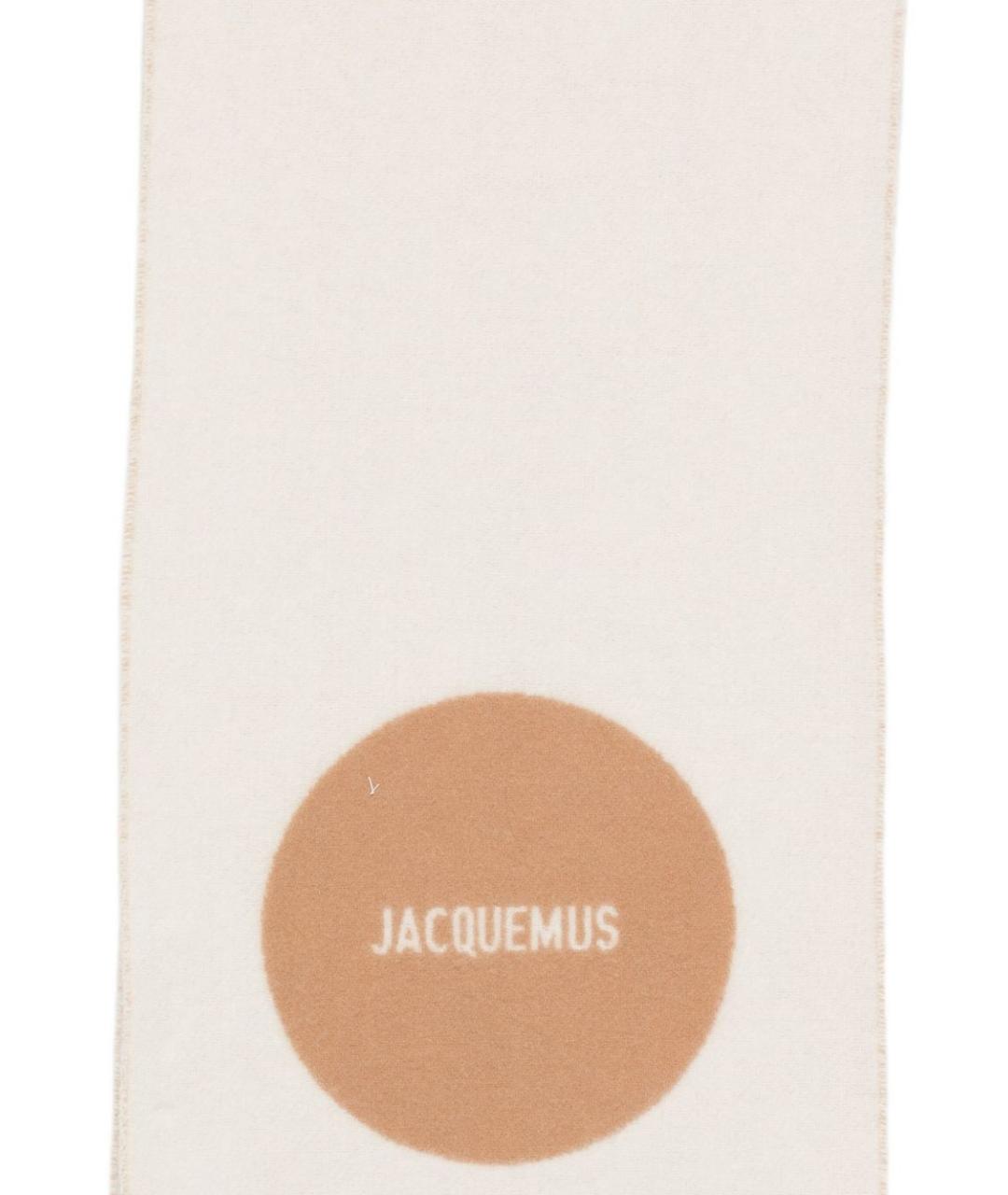 JACQUEMUS Бежевый шерстяной шарф, фото 2