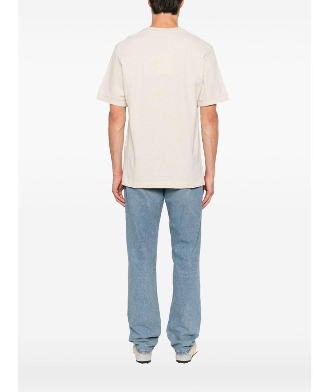 JACQUEMUS Бежевая хлопковая футболка, фото 4