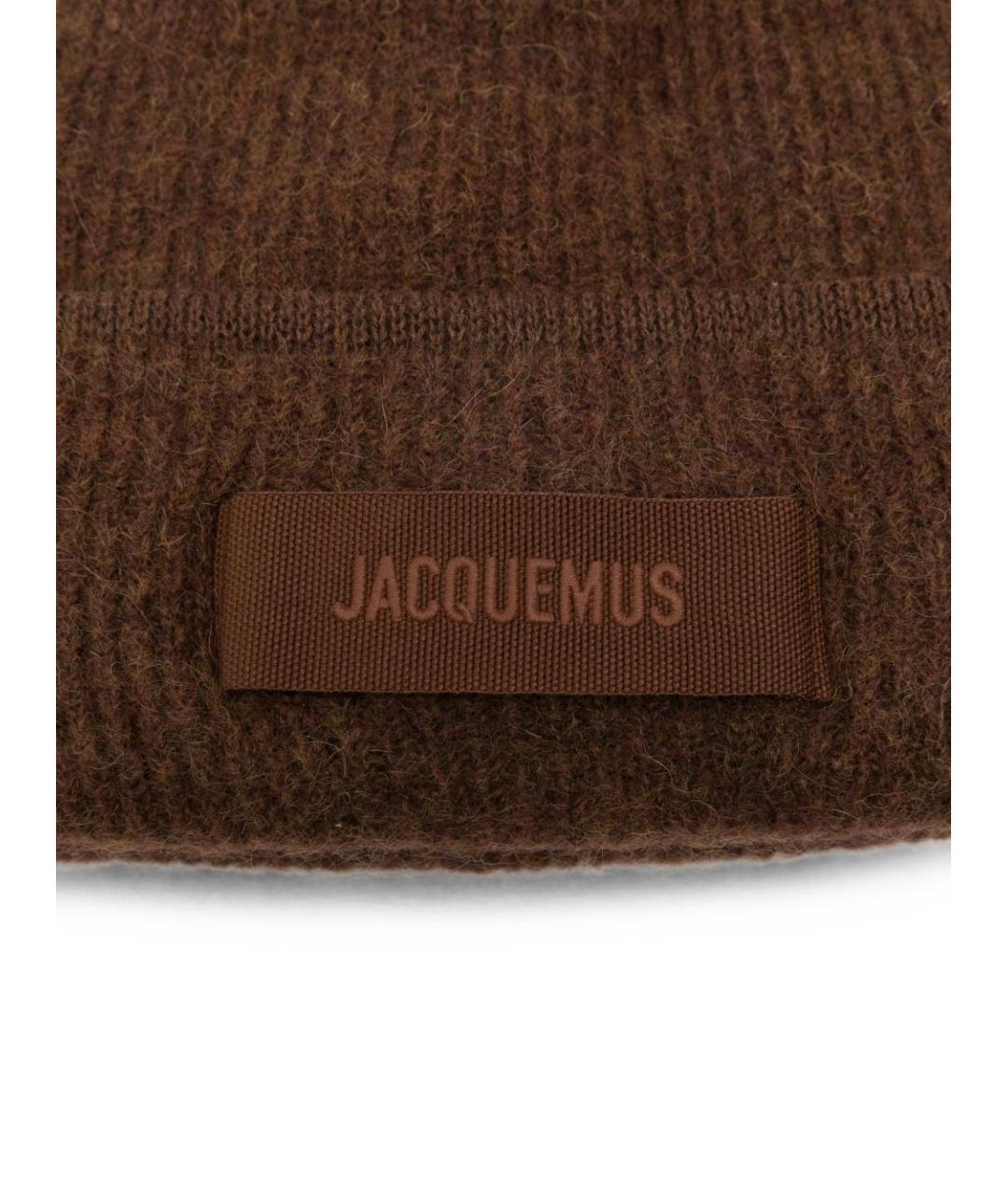 JACQUEMUS Коричневая шерстяная шапка, фото 2