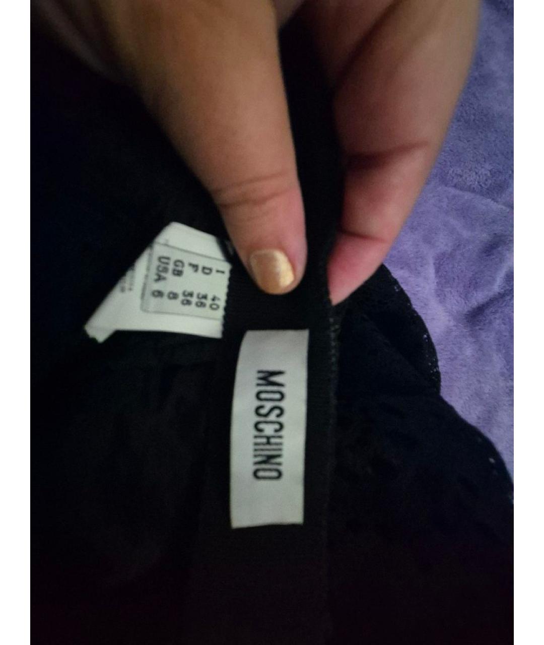 MOSCHINO Черная кружевная юбка миди, фото 3