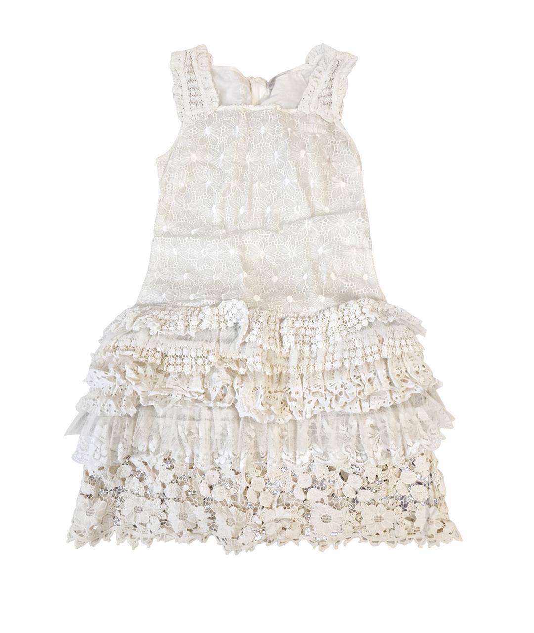 RED VALENTINO Белое кружевное платье, фото 1
