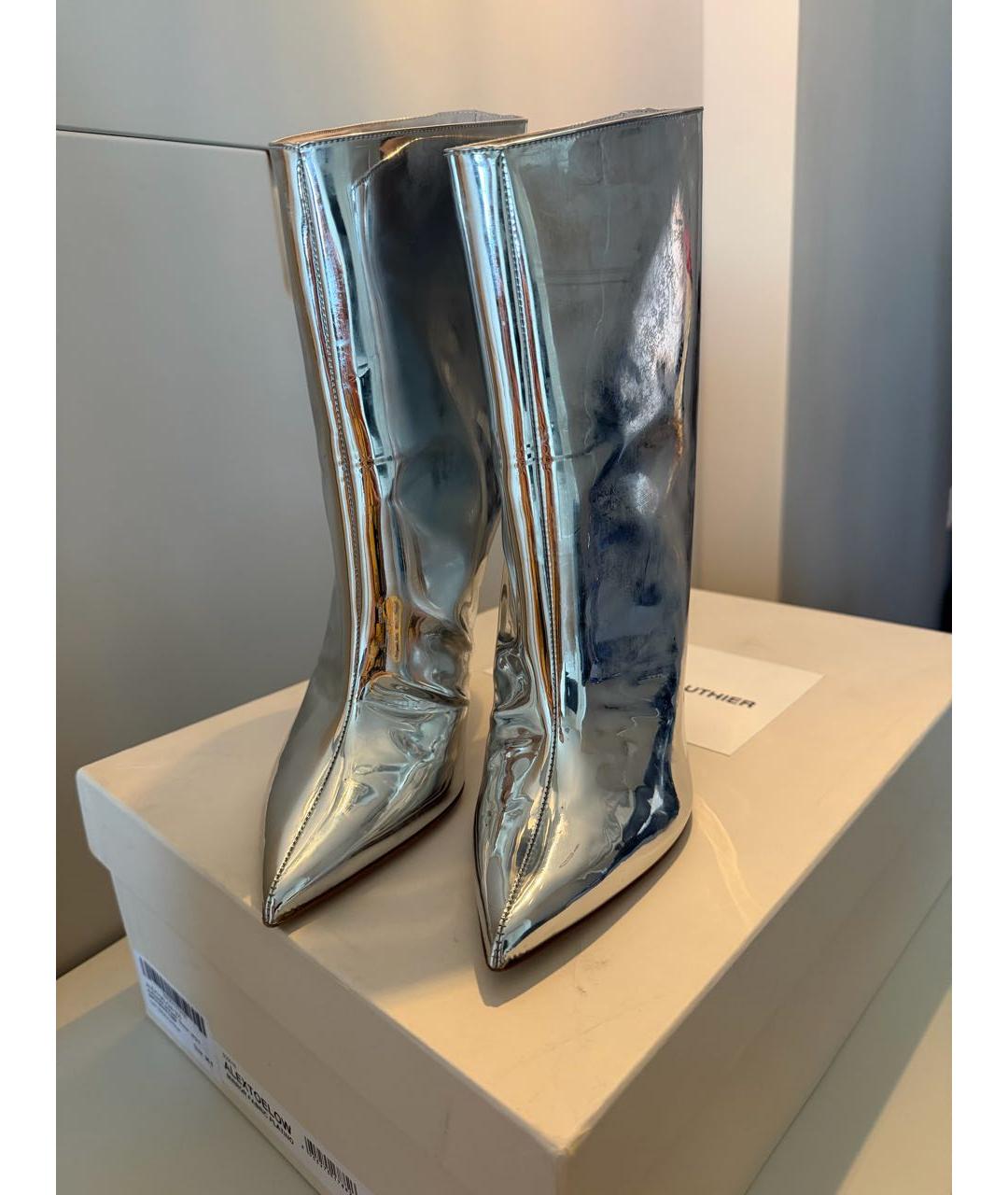 ALEXANDRE VAUTHIER Серебряные кожаные полусапоги, фото 2