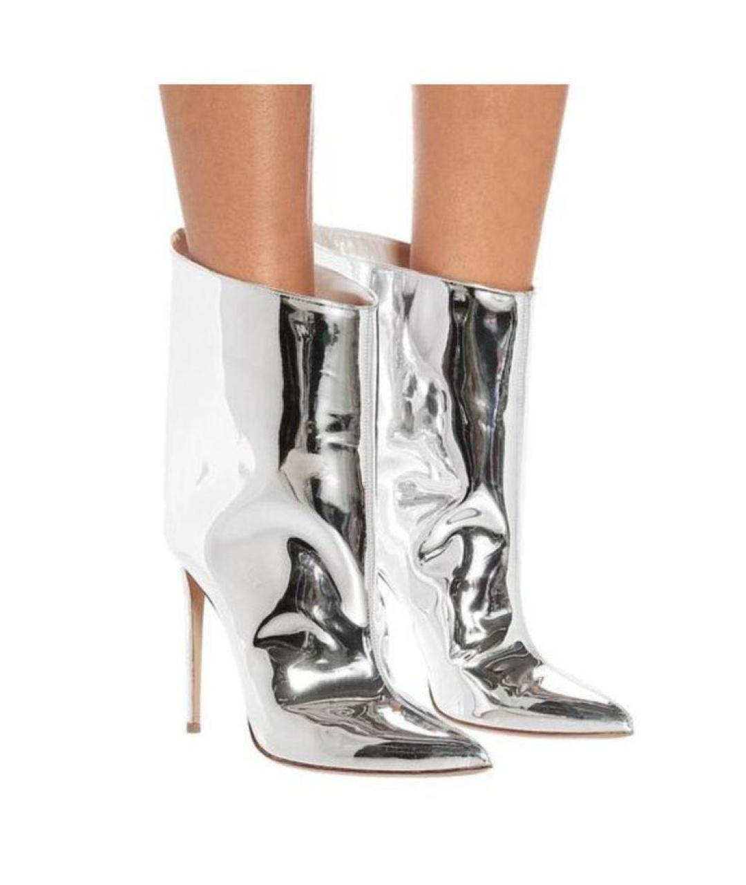 ALEXANDRE VAUTHIER Серебряные кожаные полусапоги, фото 7