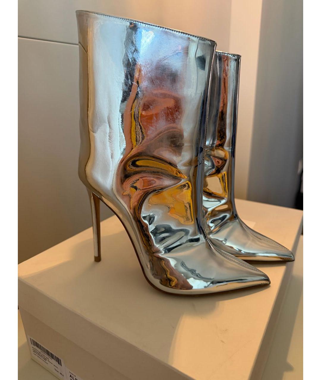ALEXANDRE VAUTHIER Серебряные кожаные полусапоги, фото 5
