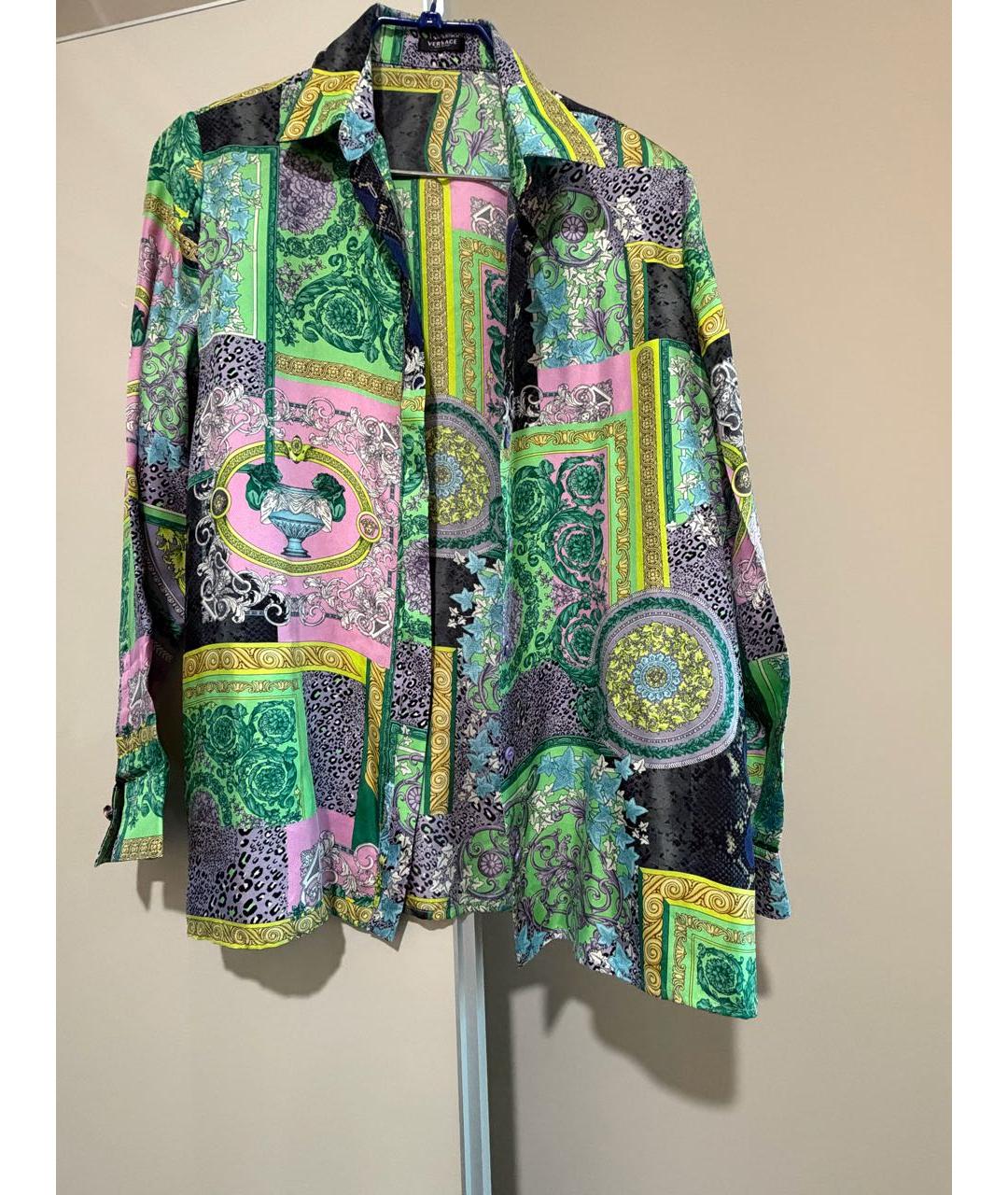 VERSACE Мульти шелковая рубашка, фото 5
