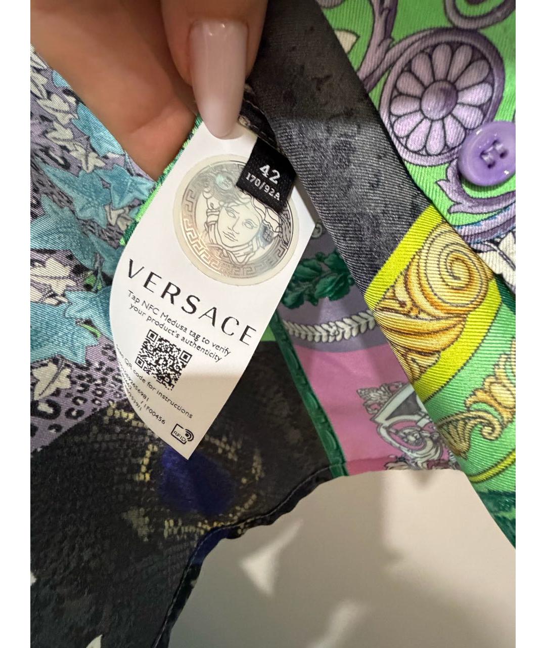 VERSACE Мульти шелковая рубашка, фото 3