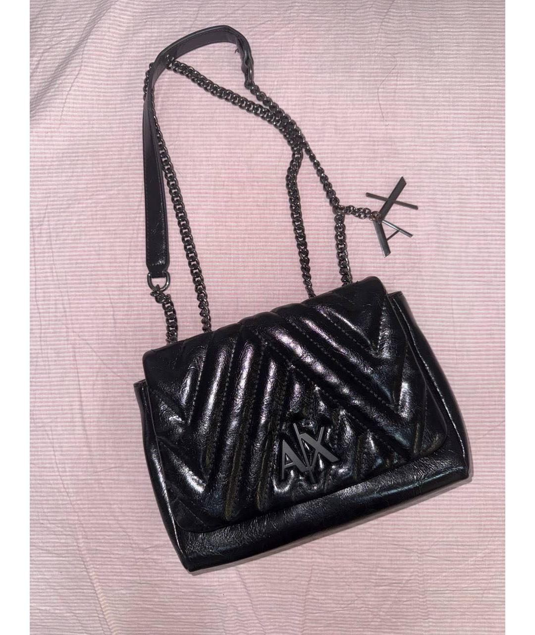 ARMANI EXCHANGE Черная сумка через плечо из искусственной кожи, фото 5