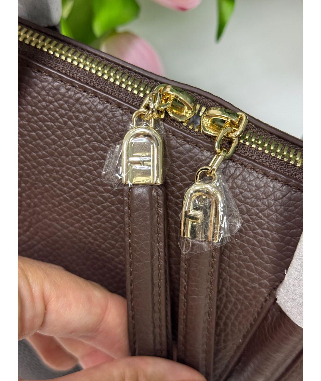 FURLA Коричневая кожаная сумка тоут, фото 3