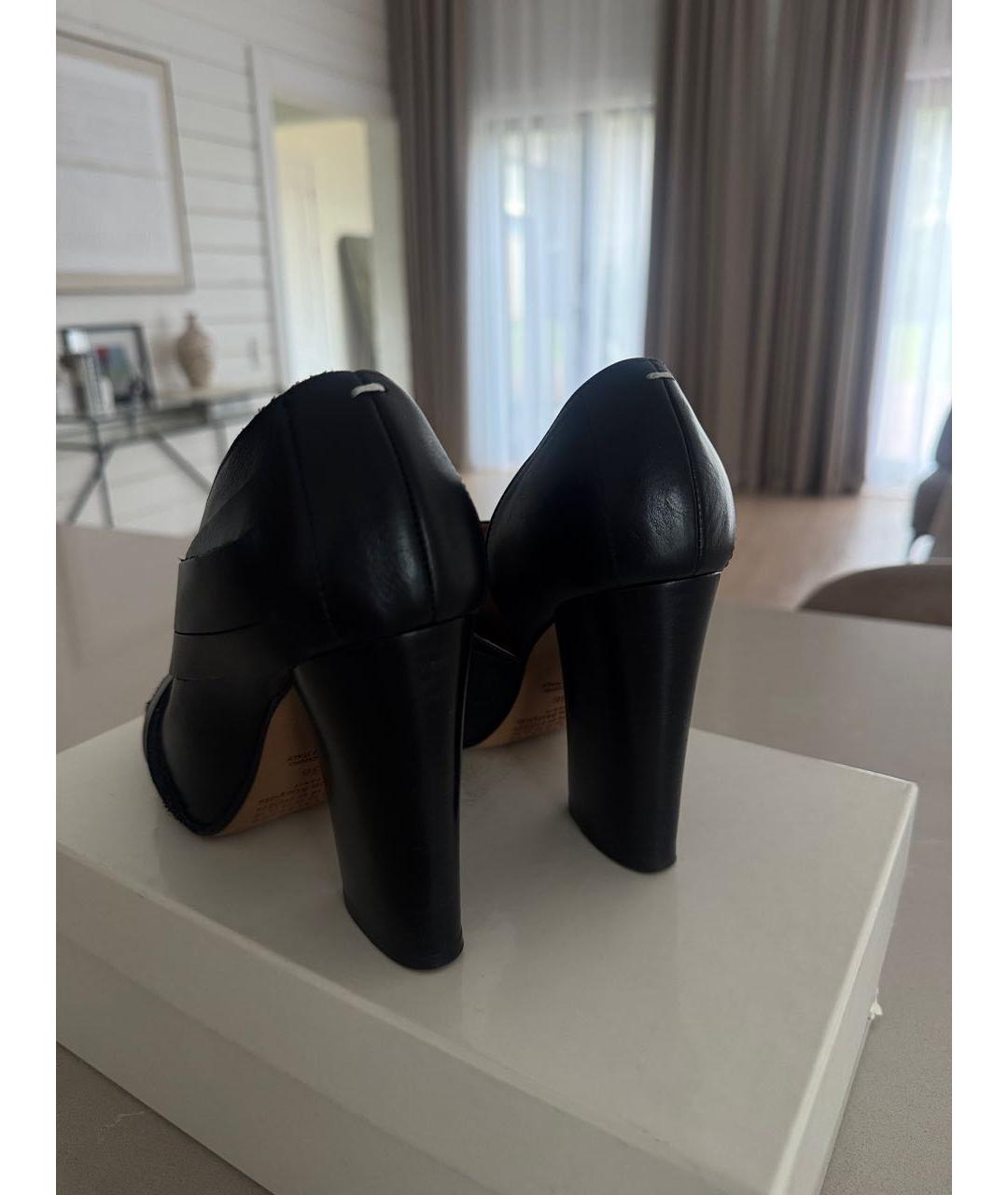 MAISON MARGIELA Черные кожаные туфли, фото 4