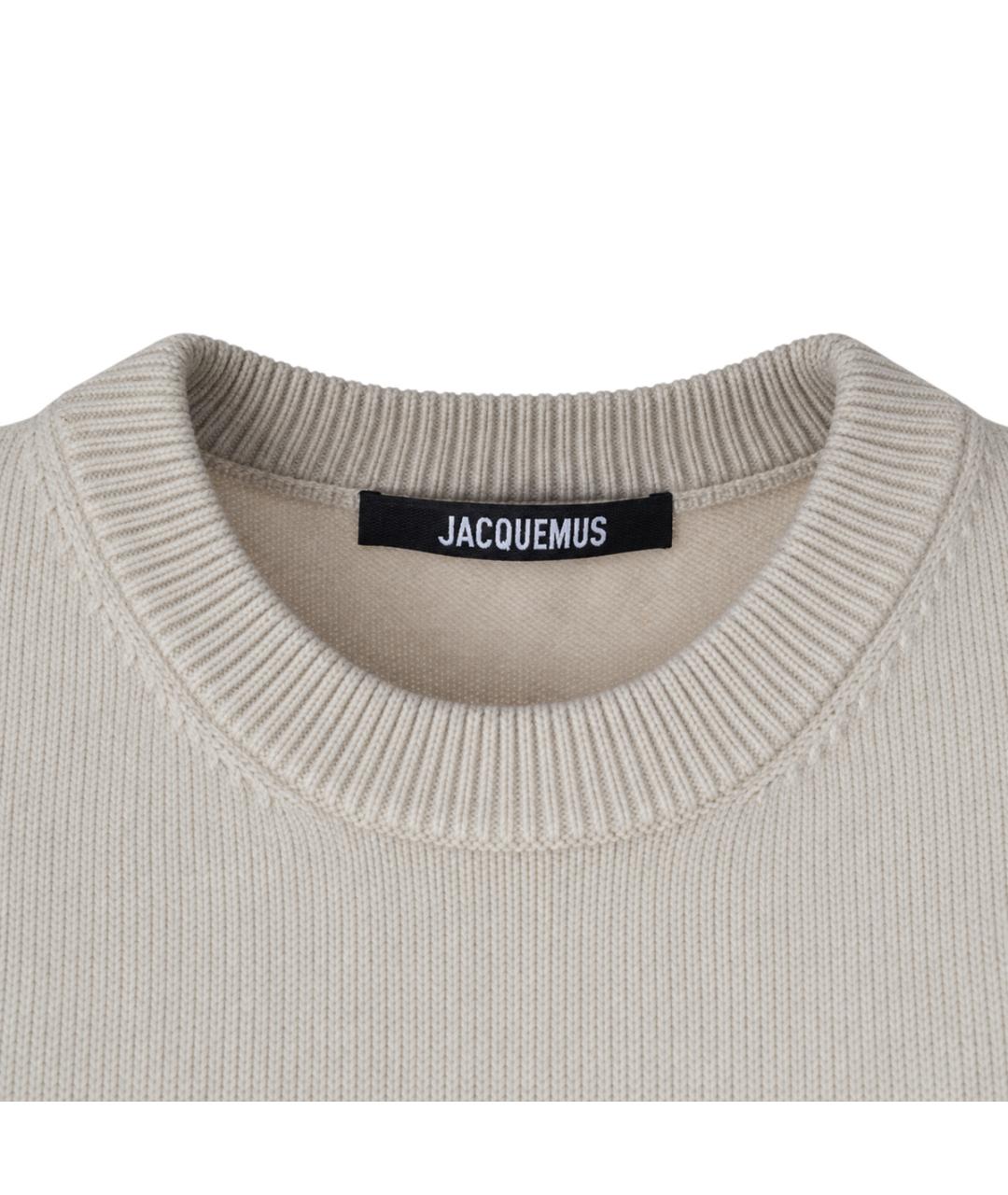 JACQUEMUS Бежевый шерстяной джемпер / свитер, фото 3