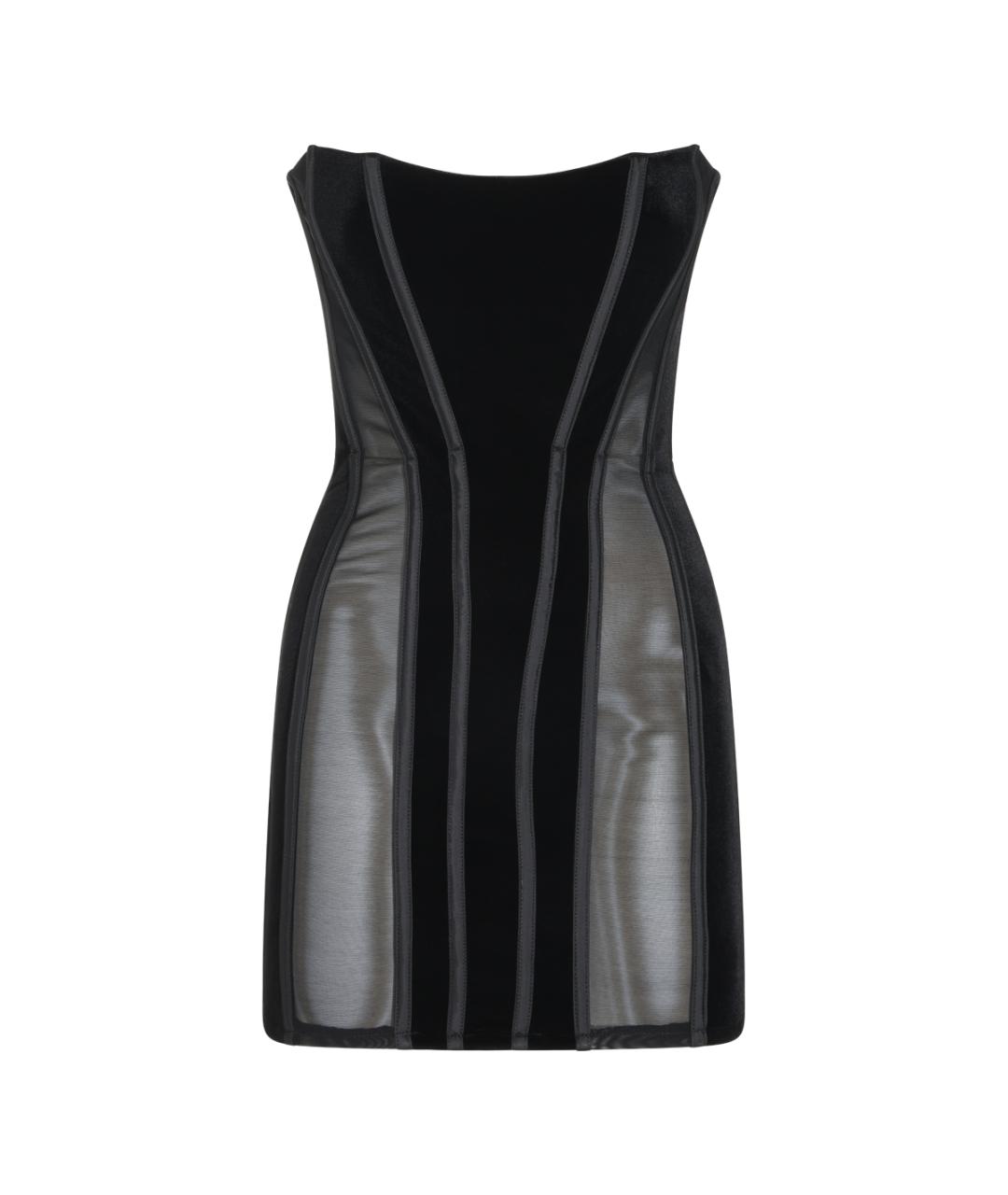 ELISABETTA FRANCHI Черное полиэстеровое коктейльное платье, фото 1