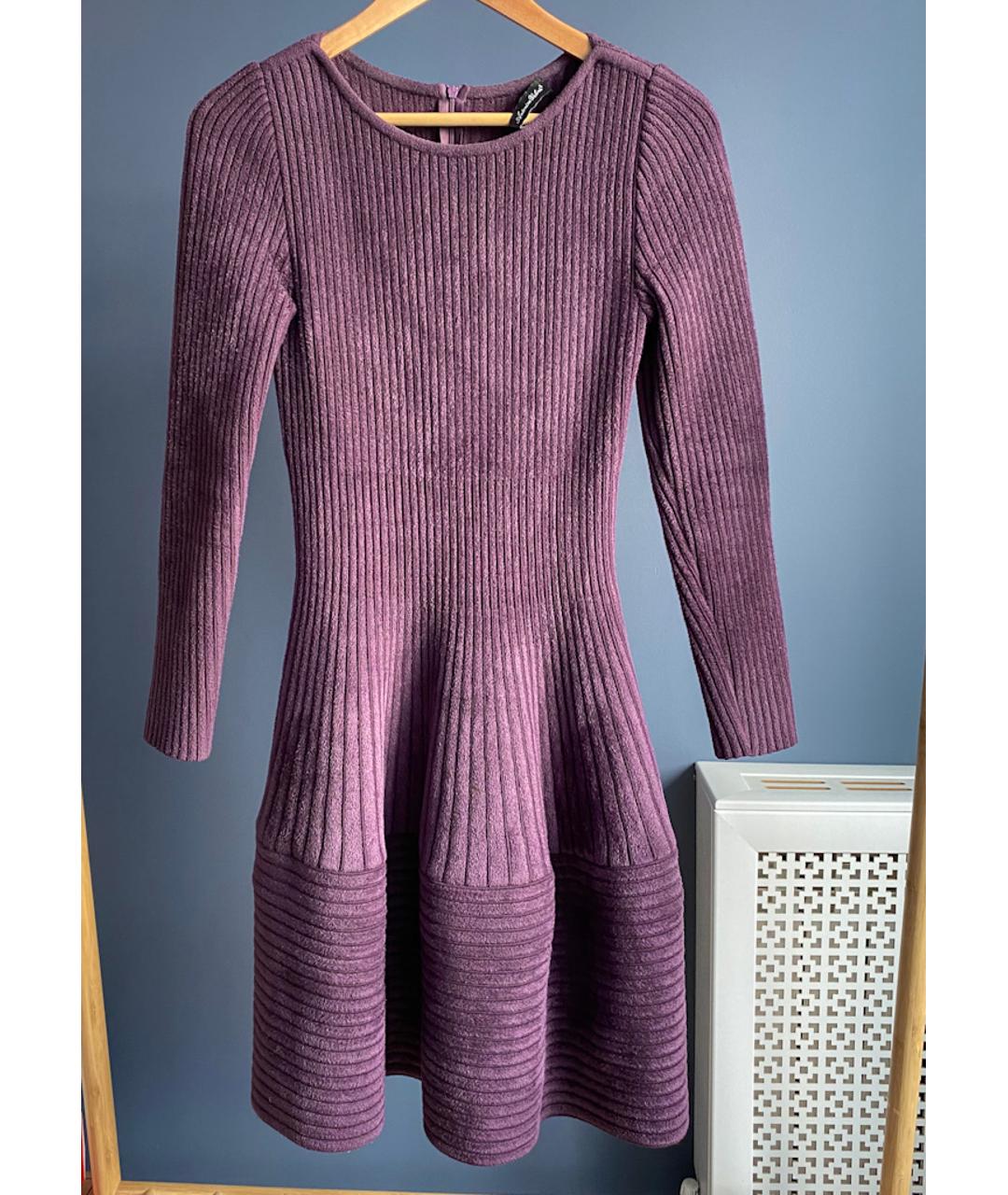 ANTONINO VALENTI Фиолетовое велюровое повседневное платье, фото 6