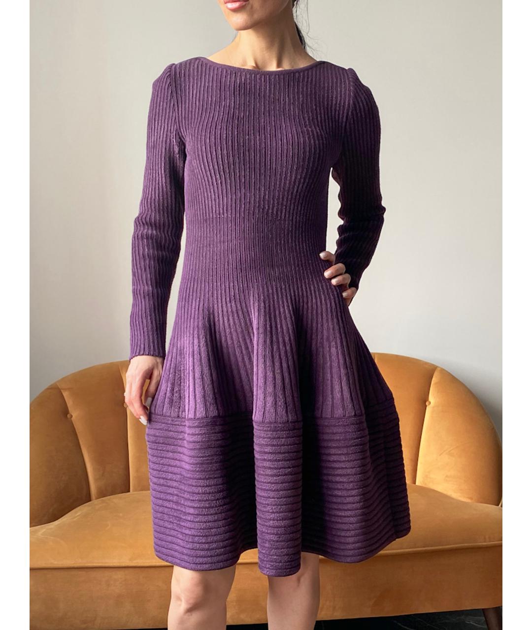 ANTONINO VALENTI Фиолетовое велюровое повседневное платье, фото 3