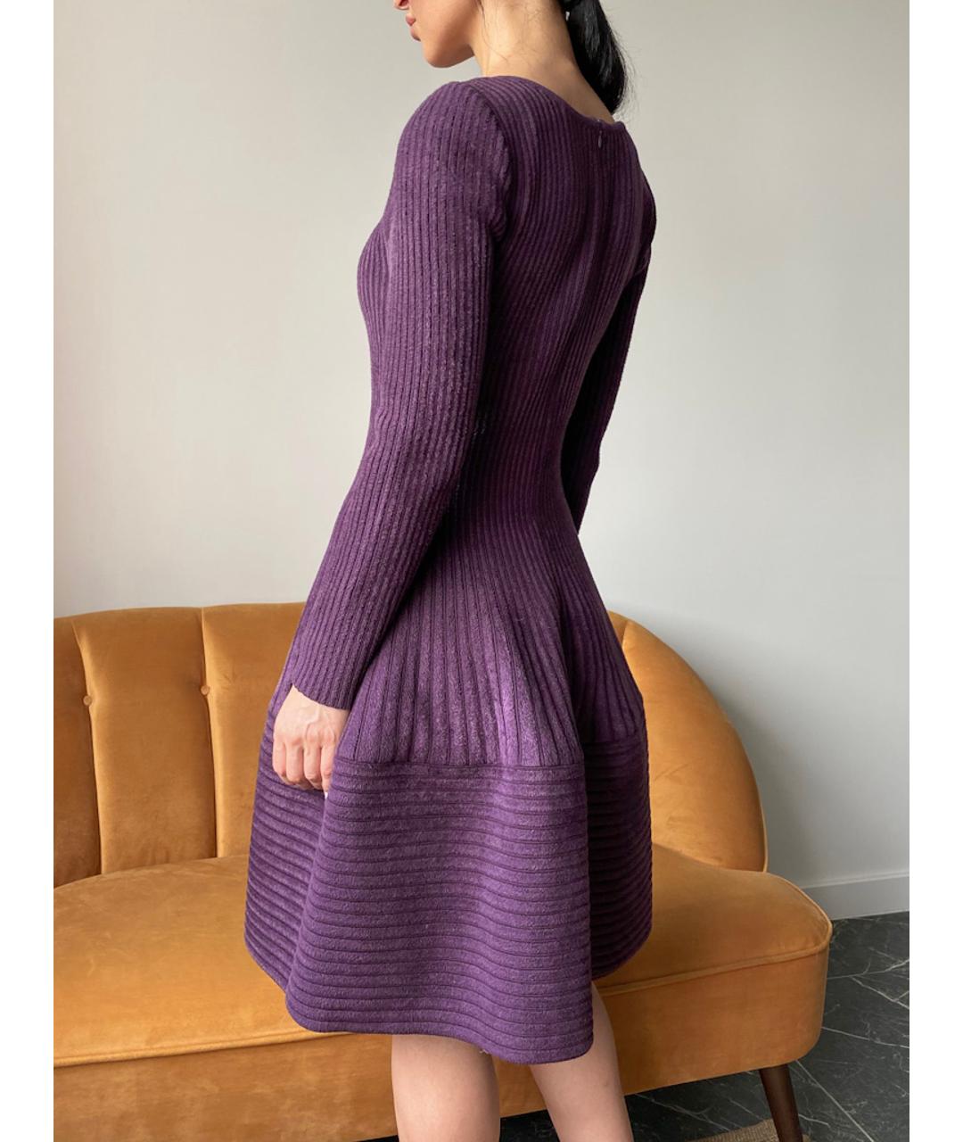 ANTONINO VALENTI Фиолетовое велюровое повседневное платье, фото 5