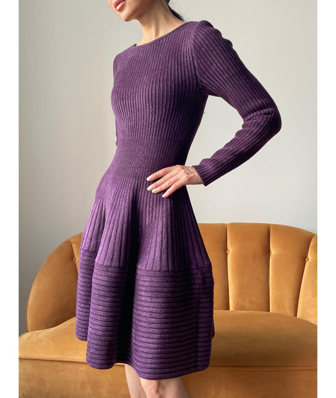 ANTONINO VALENTI Фиолетовое велюровое повседневное платье, фото 4