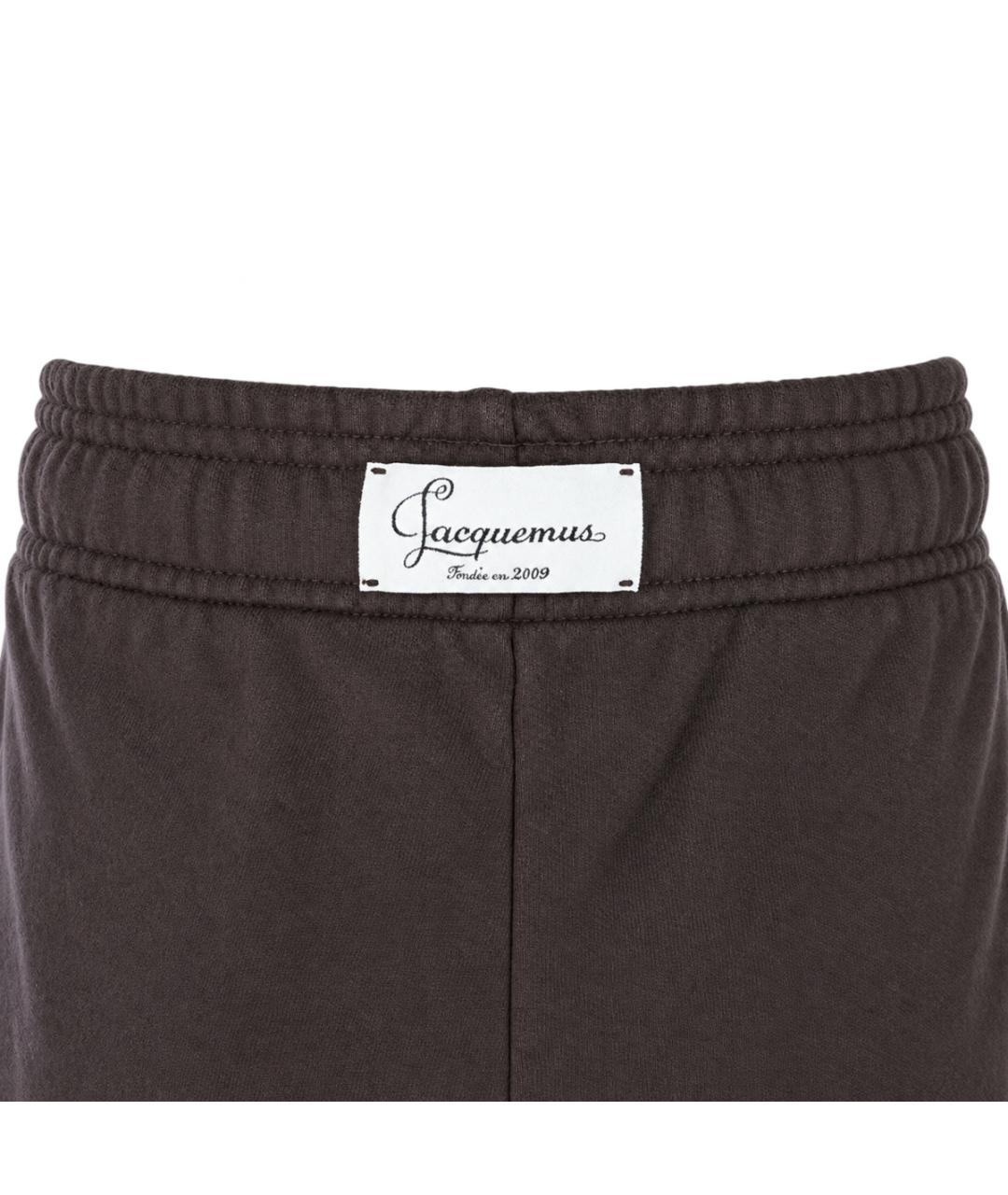 JACQUEMUS Коричневые хлопковые повседневные брюки, фото 4