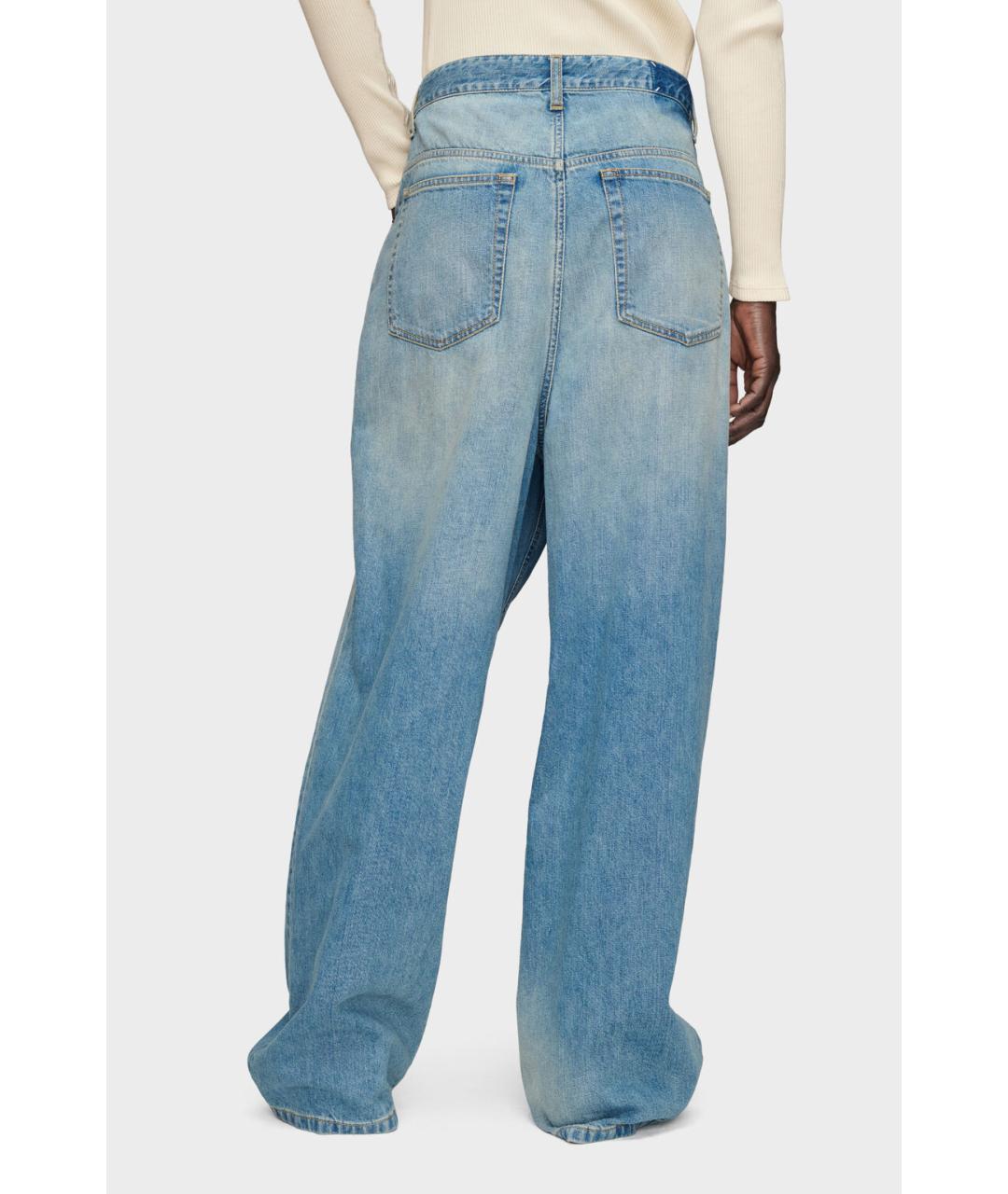 MAISON MARGIELA Голубые хлопковые прямые джинсы, фото 7