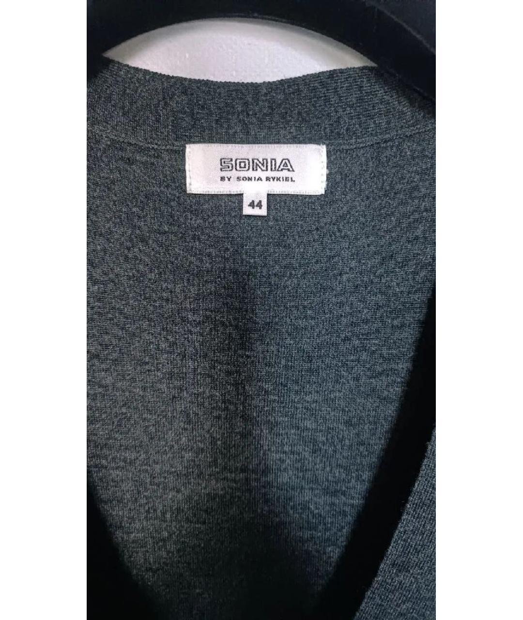 SONIA RYKIEL Антрацитовый шерстяной кардиган, фото 3