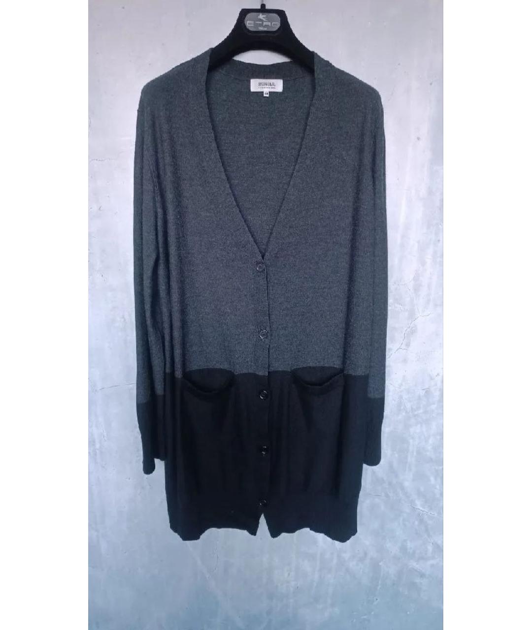 SONIA RYKIEL Антрацитовый шерстяной кардиган, фото 8