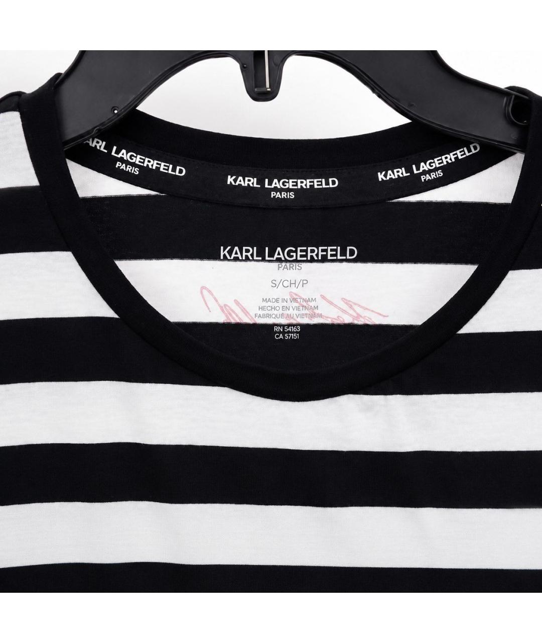 KARL LAGERFELD Черная хлопко-эластановая футболка, фото 4
