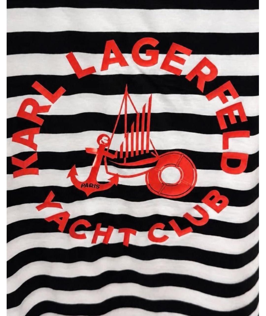 KARL LAGERFELD Черная хлопко-эластановая футболка, фото 3