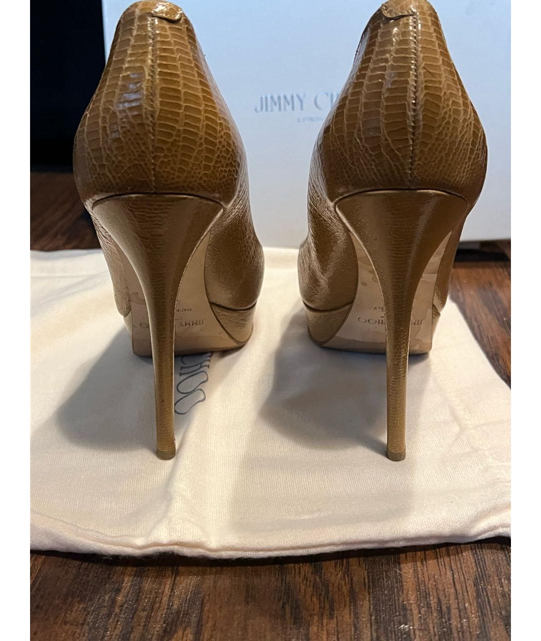 JIMMY CHOO Бежевые кожаные туфли, фото 4