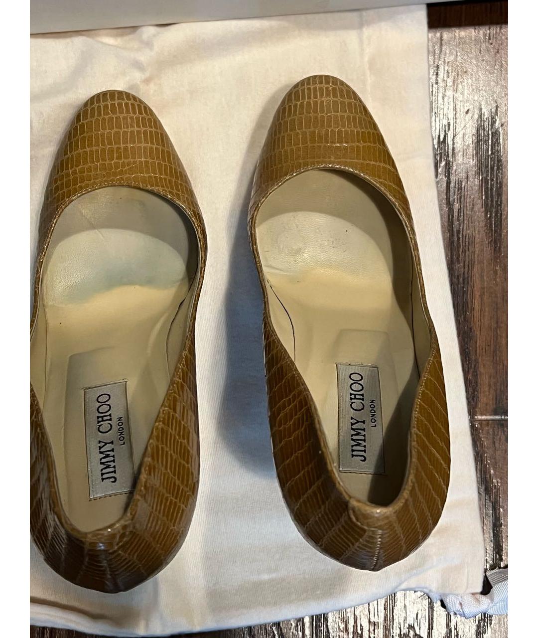 JIMMY CHOO Бежевые кожаные туфли, фото 3