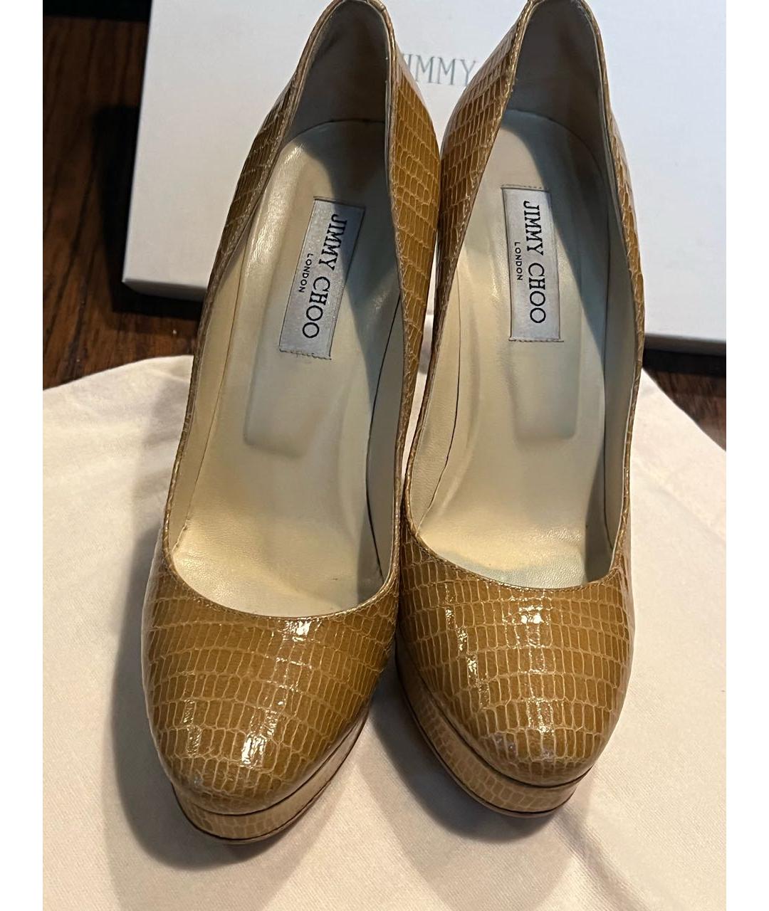 JIMMY CHOO Бежевые кожаные туфли, фото 2