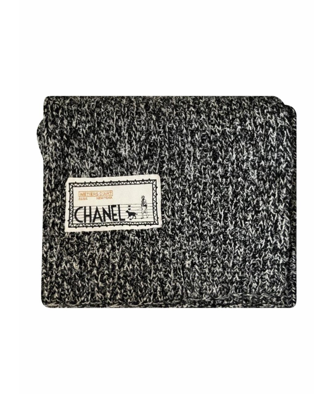 CHANEL Серый шарф, фото 1