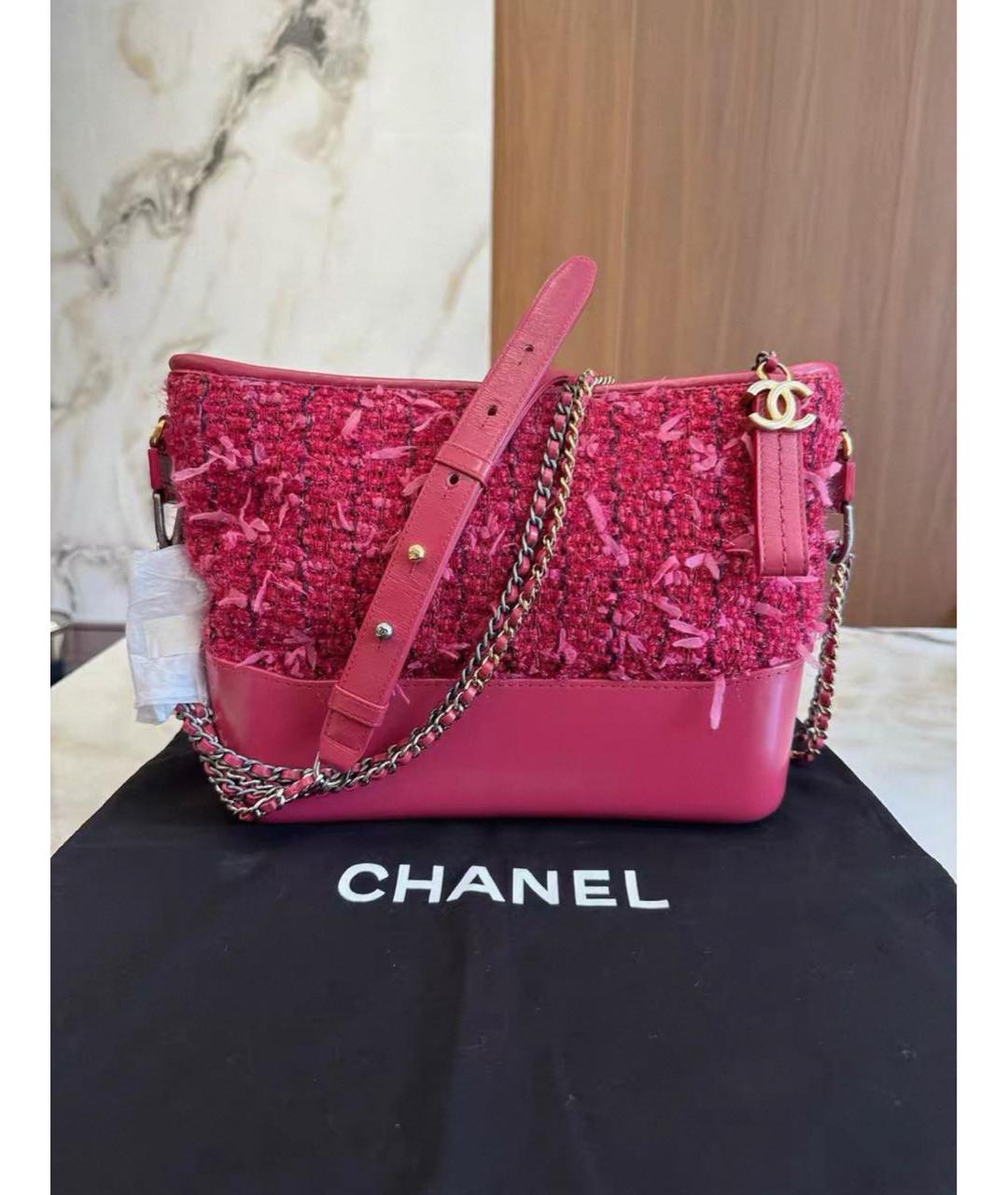 CHANEL Бордовая твидовая сумка тоут, фото 7