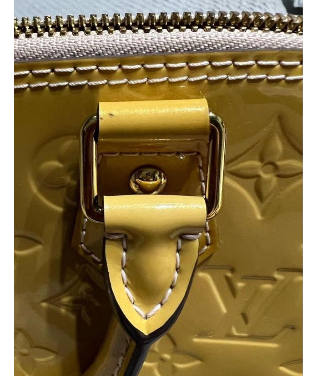 LOUIS VUITTON Бежевая кожаная сумка с короткими ручками, фото 3