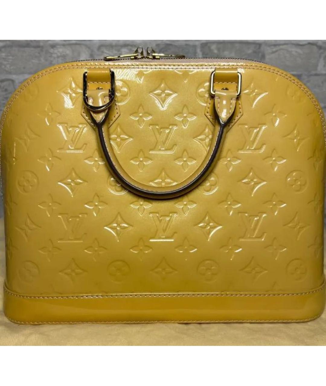 LOUIS VUITTON Бежевая кожаная сумка с короткими ручками, фото 2