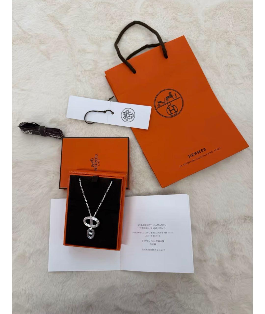 HERMES Серебряное серебряное колье, фото 3