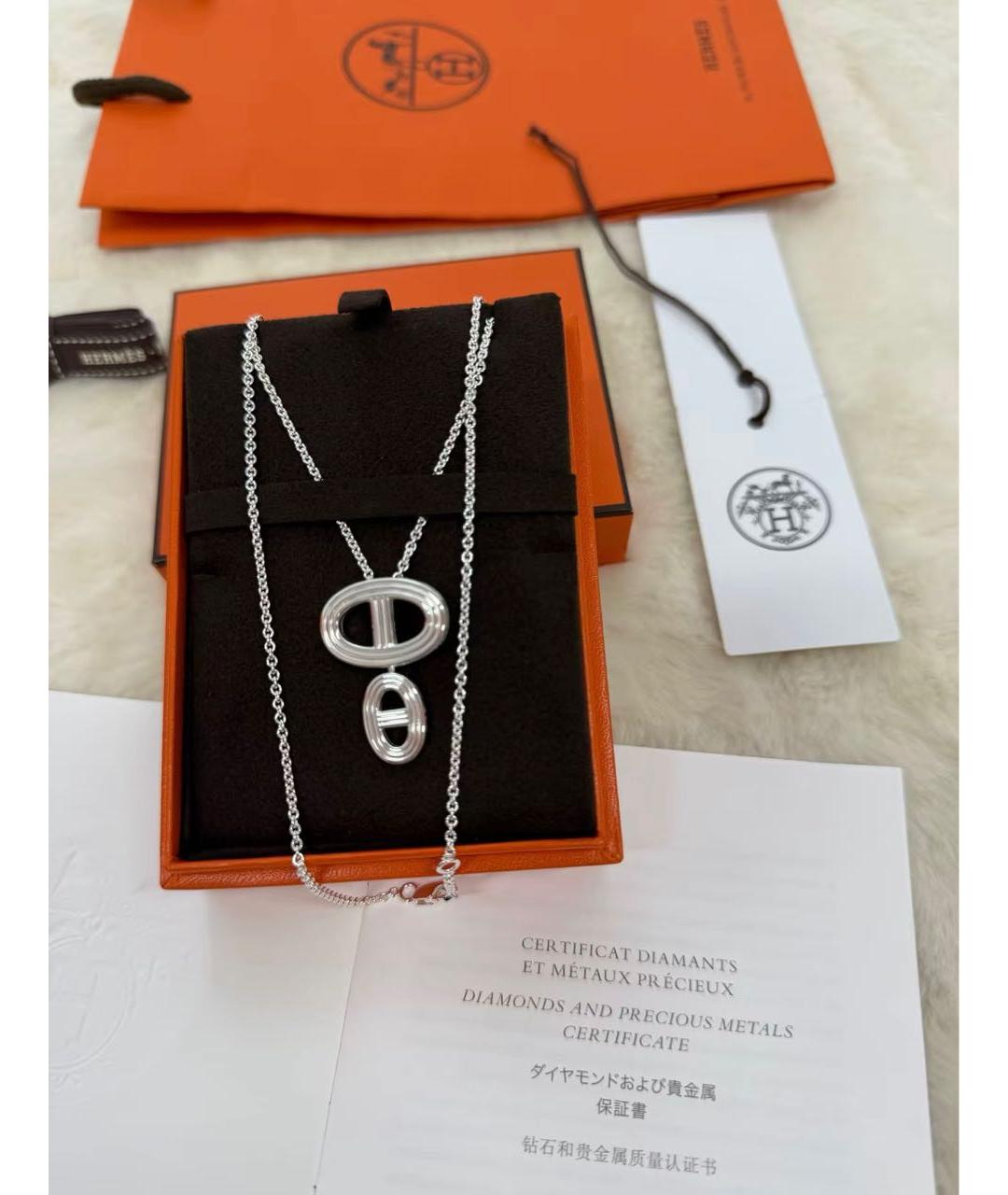 HERMES Серебряное серебряное колье, фото 2