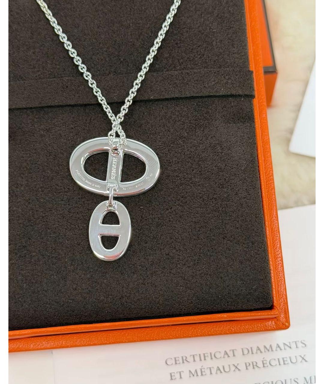 HERMES Серебряное серебряное колье, фото 4