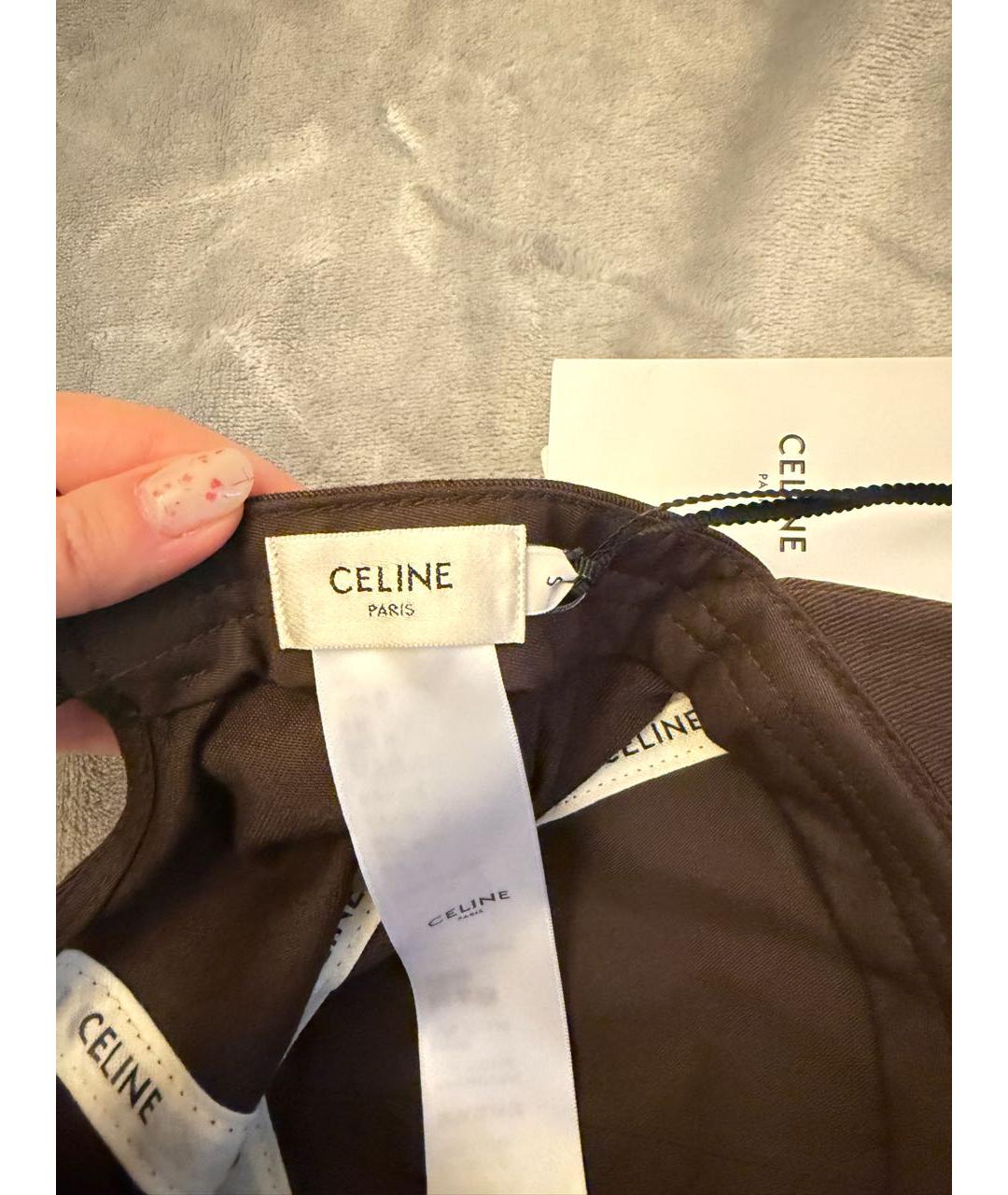 CELINE Коричневая хлопковая кепка, фото 6