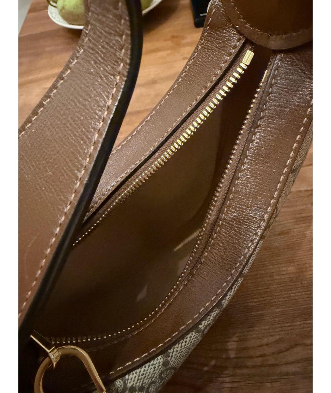 GUCCI Коричневая сумка через плечо из канвы, фото 4