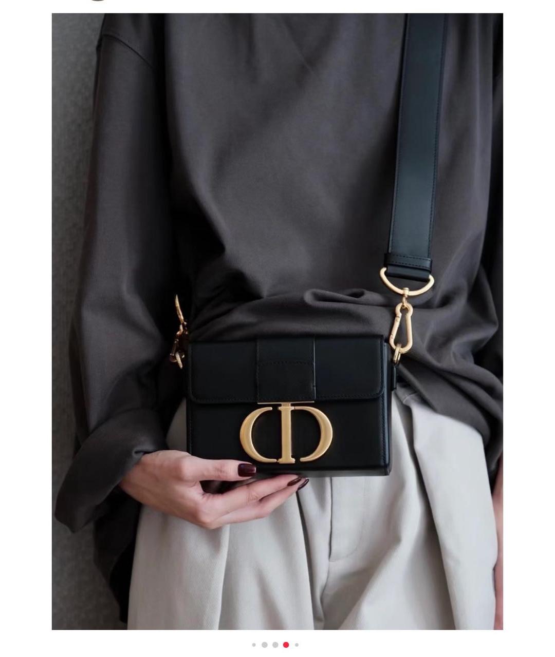 CHRISTIAN DIOR Черная кожаная сумка через плечо, фото 8