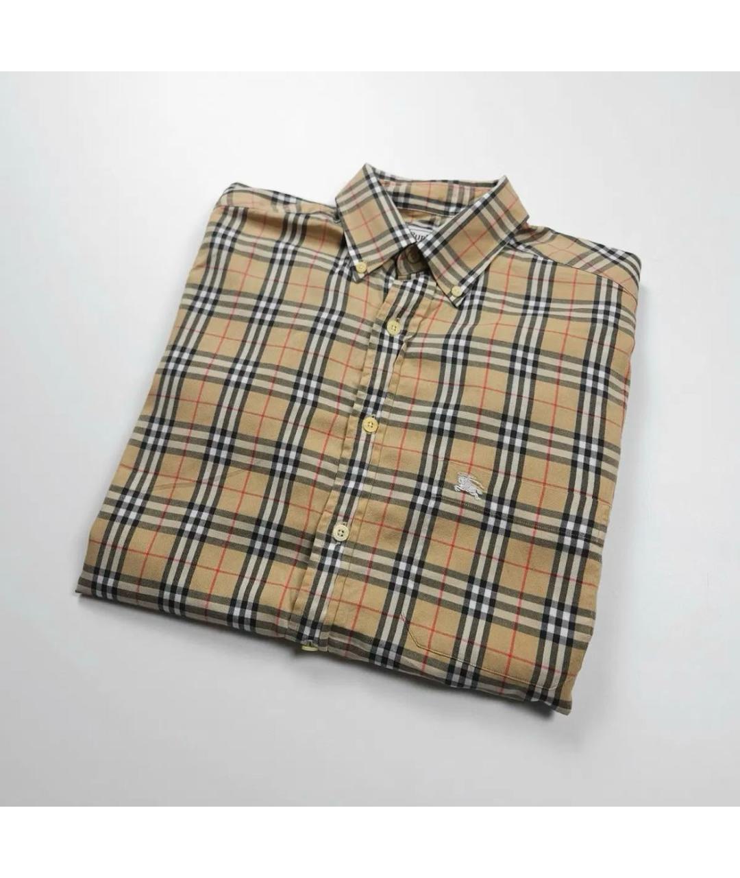 BURBERRY Коричневая хлопковая кэжуал рубашка, фото 7