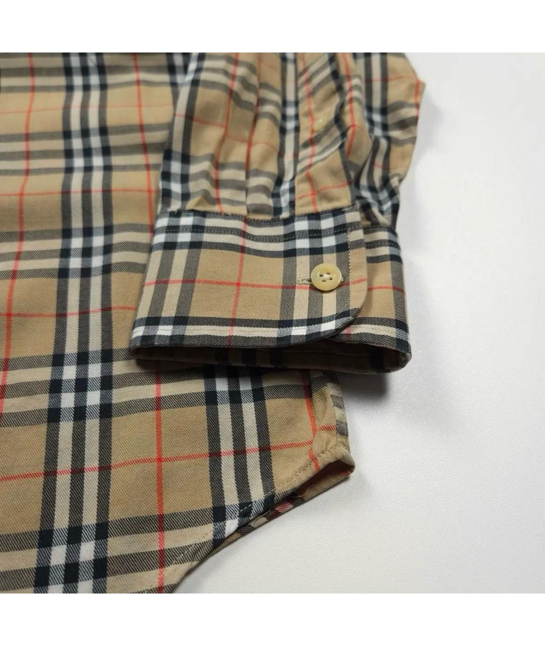 BURBERRY Коричневая хлопковая кэжуал рубашка, фото 4
