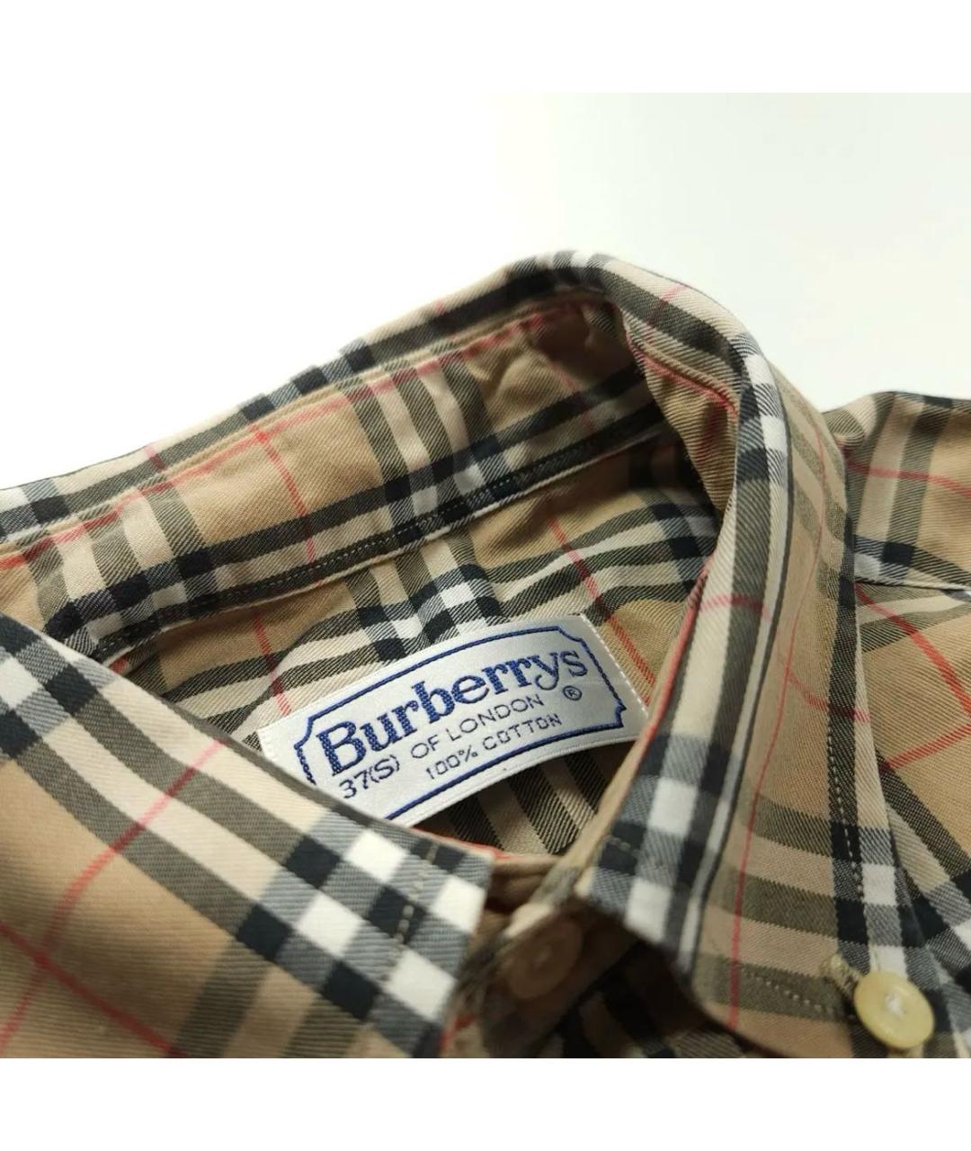 BURBERRY Коричневая хлопковая кэжуал рубашка, фото 3