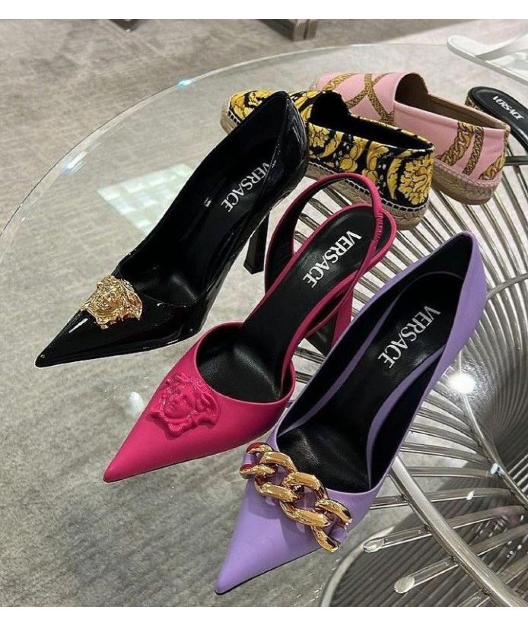 VERSACE Фуксия кожаные туфли, фото 3