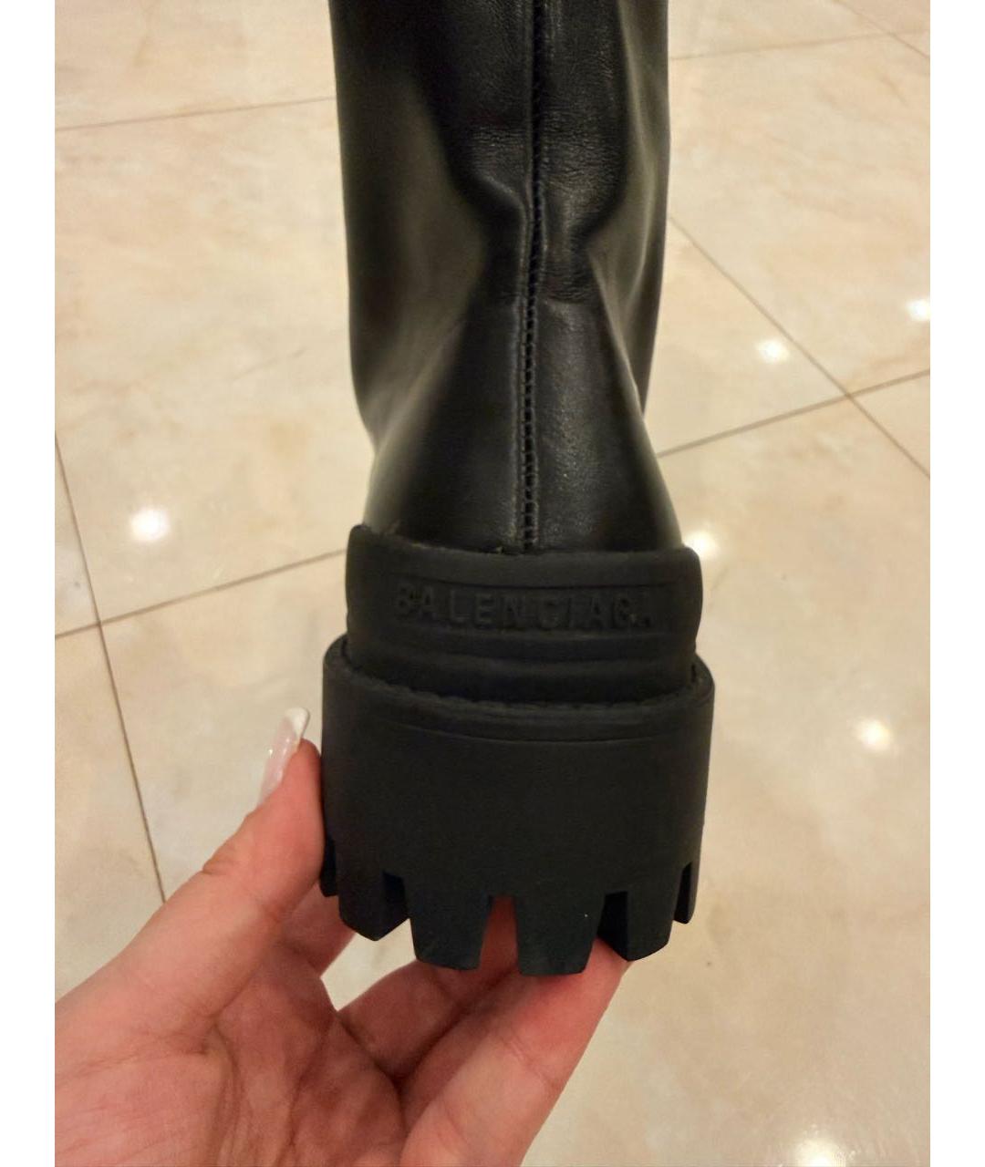BALENCIAGA Черные кожаные ботинки, фото 5