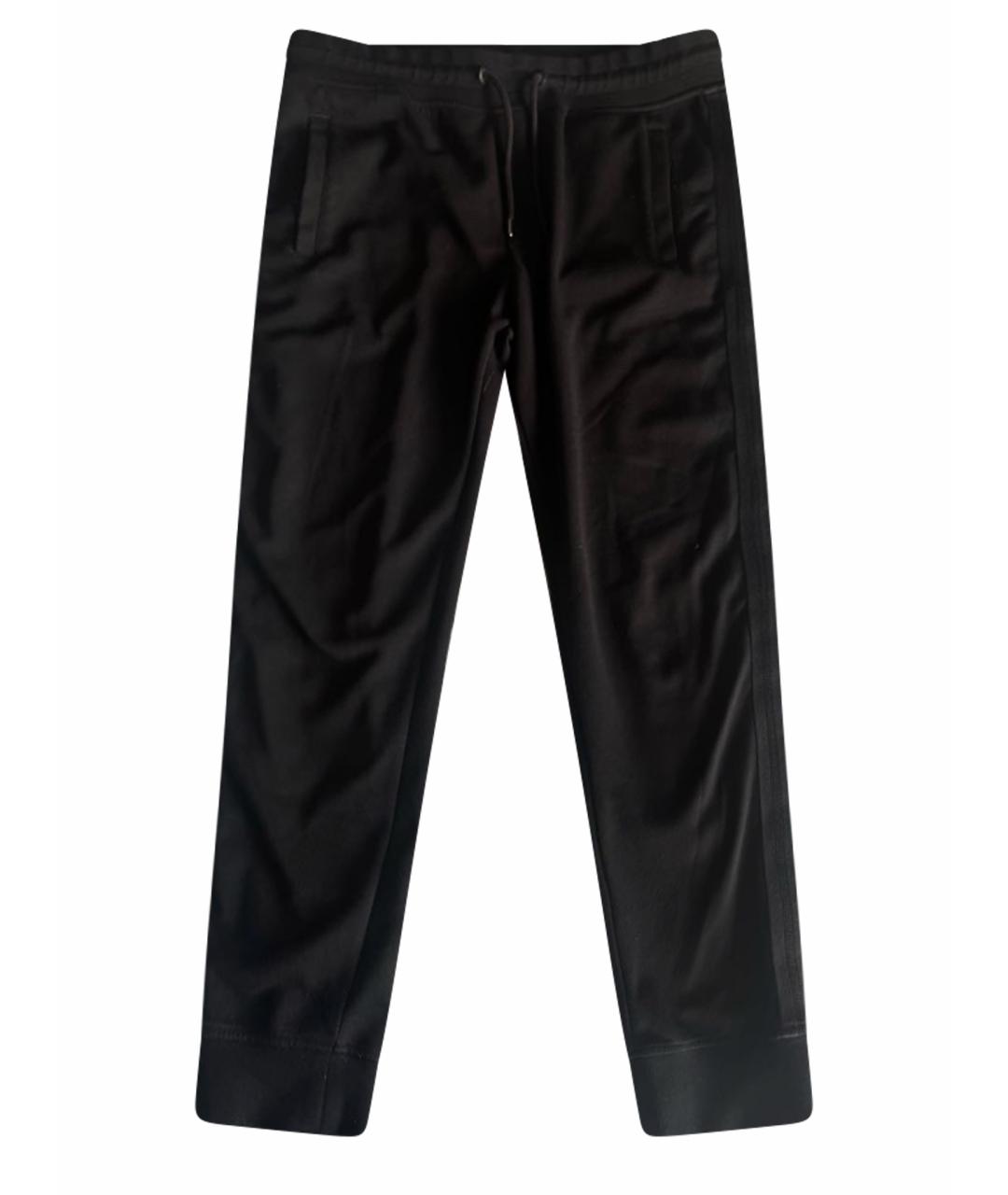 EMPORIO ARMANI Черные хлопковые повседневные брюки, фото 1