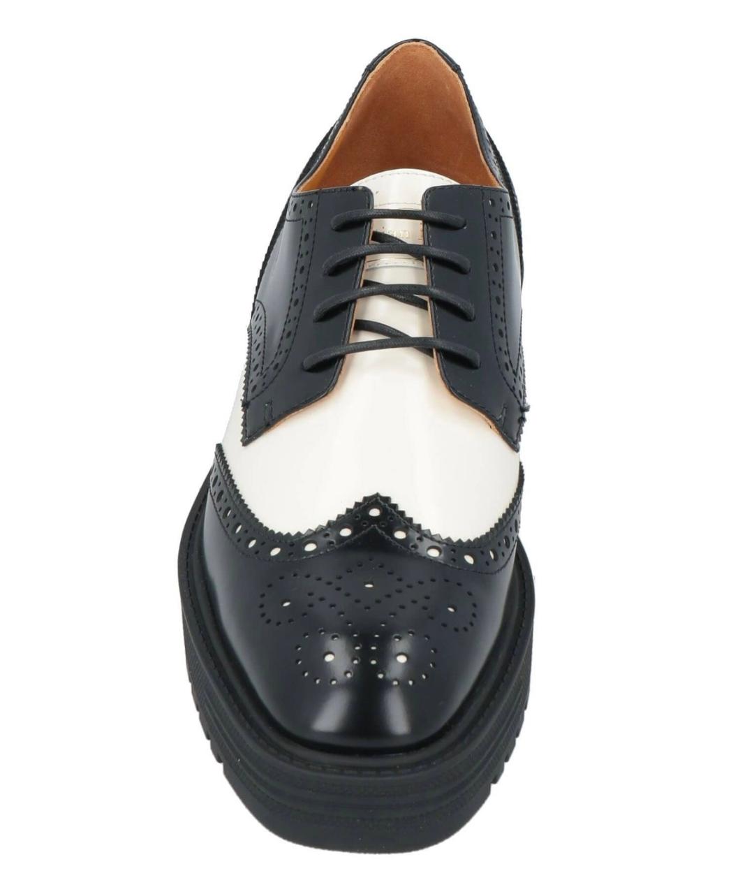 CHRISTIAN DIOR Черные кожаные брогги и оксфорды, фото 3